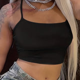 Women's Solid Color Elastic Off-Shoulder Tank Top – Flattering & Stylish