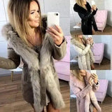 Winter Faux Fur Trimmed Women's Coat-1