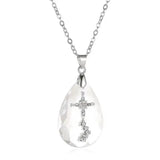 Simple Temperament Wild Drop Pendant Necklace-WhiteK-1