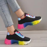 INS Style – chaussures de sport couleur arc-en-ciel pour femmes, baskets à lacets à semelle épaisse, légères et décontractées, pour la course à pied et la marche