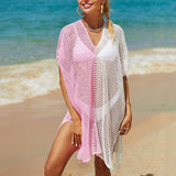 Lovemi -  Beach Hollow Out Tops Cover-Up Knit Bikini Over-Blouse