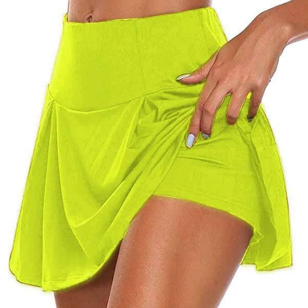 2023 Summer Women Sport Fitness Soild Color Running Tennis-Fluorescent Green-1