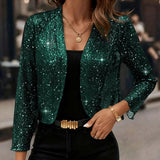 Sequin Trim Cropped Cardigan