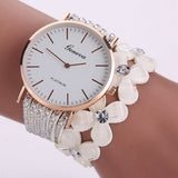Mode genève fleurs montres femmes robe élégante Quartz Bracelet dames montre cristal diamant montre-Bracelet cadeau Reloj Mujer