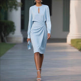 Chic Pleated Waist Hollow Dress