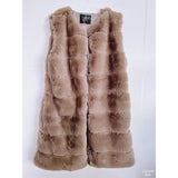 Faux Fur Long Vest Puffer Coat