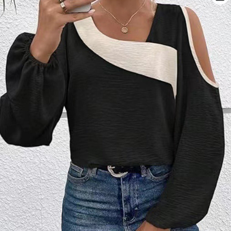Cold Shoulder Colorblock Tee