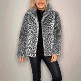 Chic Leopard Faux Leather Jacket