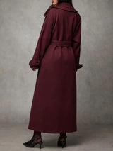 Wool Blend Double-Breasted Trench