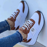 Lovemi -  Casual Lace-up Sports Shoes Thick-soled Color-blocked Round-toe Sneakers Outdoor Casual Walking Running Shoes