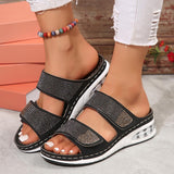 Lovemi -  New Air Cushion Wedges Sandals Summer Casual Rhinestone Slides Roman Sandals For Women Non-slip Beach Shoes