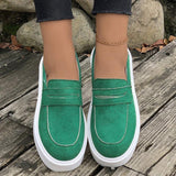 Lovemi -  Loafers Platform Round Toe Slip-on Shoes For Women Outdoor Casual Walking Shoes