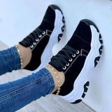 Lovemi -  Platform Sport Flats Shoes Lace-up Sneaker Outdoor Walking Casual Shoes Women