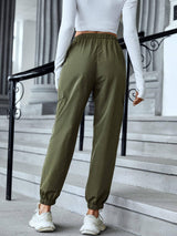Pantalon Cargo mode décontracté multi-poches taille élastique pantalon crayon pour les femmes