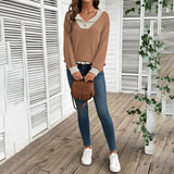 Color Block V-Neck Pullover