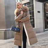 Chic Fur-Hooded Winter Belted Coat