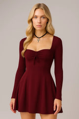 Robe A-Line Col Plongeant