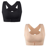 Women's Push-Up Bra with Posture Corrector | Front Closure Cross-Back Bralette