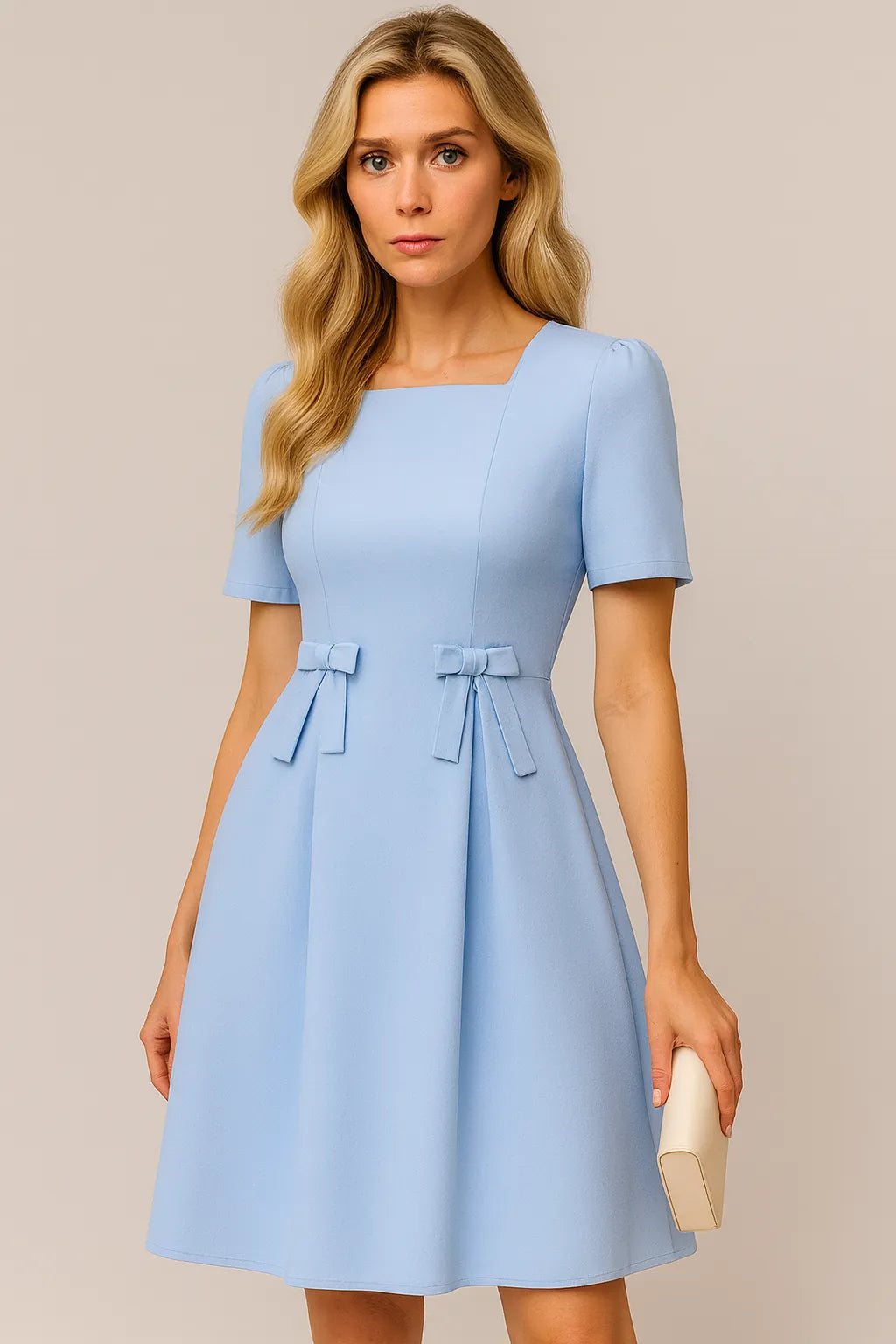 Elegant Bow Waist A-Line Dress