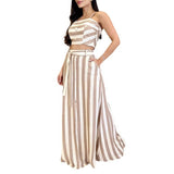 Lovemi -  Striped Print Younger Skirt Suit Women