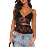 Lace Stitched V-Neck Bralette - Chic Backless Top