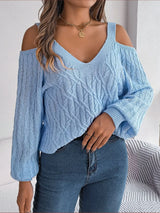 Off-Shoulder Cable Knit Layer