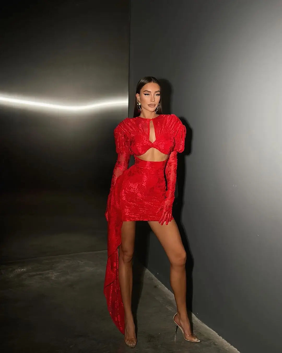 Cut Out Red Dress Isla