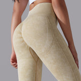 Lovemi -  Knitted Seamless Yoga Pants Running Sports Fitness High Waist Butt Lifting Leggings Womens Clothing