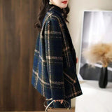 Retro Plaid Slimming Wool Coat