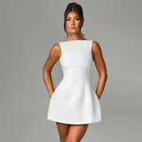Sexy Slim-fitting Backless Dress Summer Sleeveless Short Dresses-6