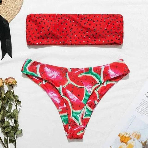 Bikini Swimwear Women Push Up Swimsuit-Redred-5