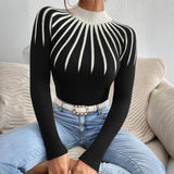 Slim Fit Mock Neck Ribbed Sweater