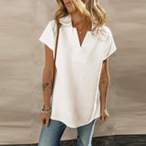 Lovemi -  Women's Solid Color Short-sleeved T-shirt