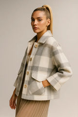 Manteau de fausse fourrure en laine pour dames