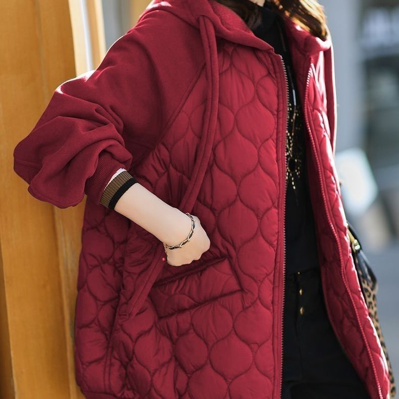 Cozy Hooded Stitching Puffer Coat