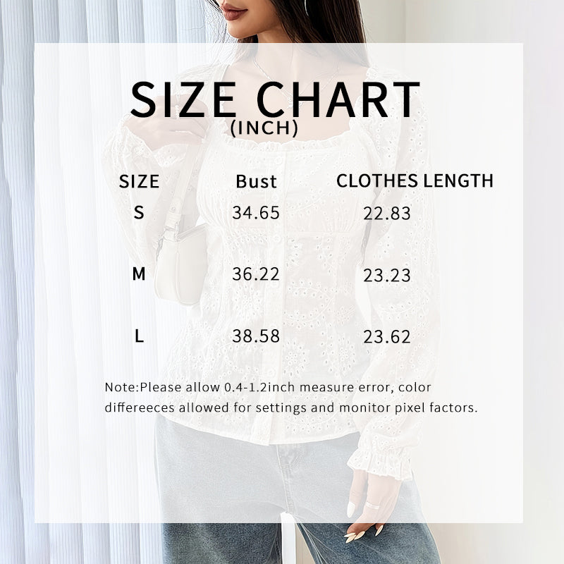 Square Neck Eyelet Lace Blouse