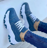 Lovemi -  Platform Sport Flats Shoes Lace-up Sneaker Outdoor Walking Casual Shoes Women