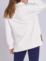 ฺHigh-Low Quarter Zip Long Sleeve Sweatshirt-2