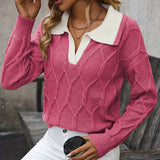 Color Block V-Neck Sweater