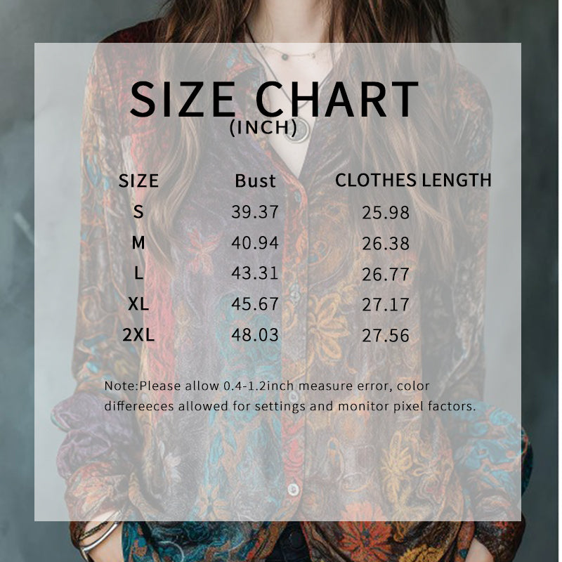 Retro Boho Floral Shirt Blouse