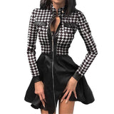 PU Leather Mini Party Dress