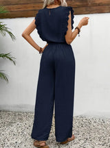 Elegant Exclusive Lace Trim Short Pants Set