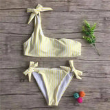 Ladies' split swimsuit-Yellow-2