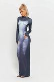 3D Body Printing Super Long Sleeve Body Robe Party Dress-3