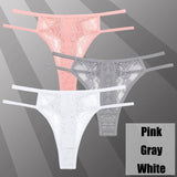 3Pcs/Set Sexy Lace Hollow Out Thongs Women Panties Low Waist-Set 3-15