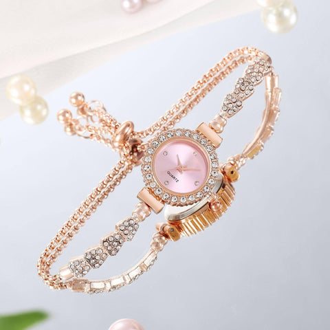 Adjustable Bracelet Watch Women's Quartz Watch-Pink-4