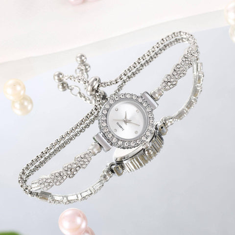 Adjustable Bracelet Watch Women's Quartz Watch-White-5