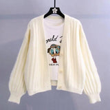 Age-reducing Loose And Lazy Style Knitted Sweater-Beige-1