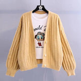 Age-reducing Loose And Lazy Style Knitted Sweater-Turmeric-2