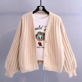 Age-reducing Loose And Lazy Style Knitted Sweater-Apricot-5